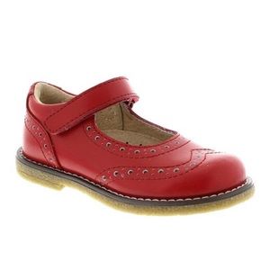 Footmates Girls’ red Lydia Mary Janes 11.5